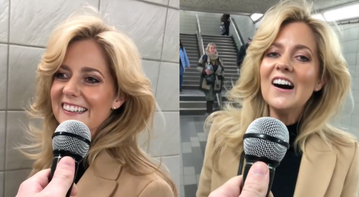 Geweldige viral: vrouw wordt verrast met microfoon en zingt fantastische versie van 'Shallow'