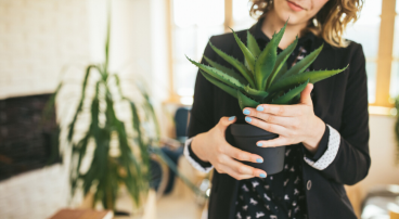 vrouw plant planten slaapkamer