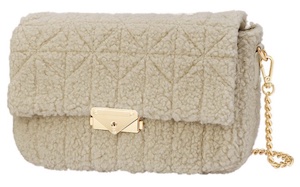 Handtas Beige Teddy Stof