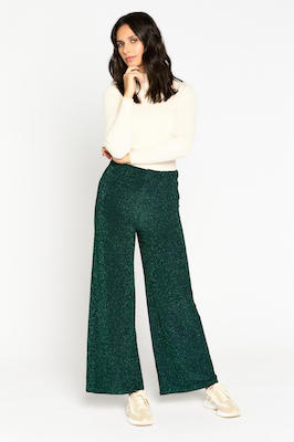 Lolaliza Cropped High Waist Loose Fit Broek Groen