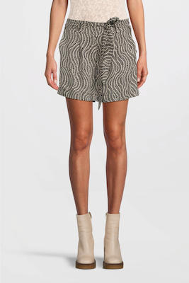 Geisha Regular Fit Short Met All Over Print Zwart Ecru