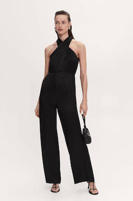 Mango Jumpsuit In Satijn Zwart