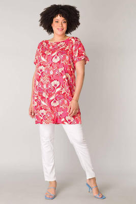 Yesta Jersey Tuniek Met All Over Print Koraalrood Koraalrood