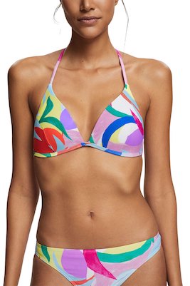 Esprit Women Beach Voorgevormde Triangel Bikinitop Wit Multi Wit 4064819858197