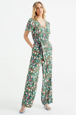 We Fashion Gebloemde Jumpsuit Groen Multi Groen 8720715264024