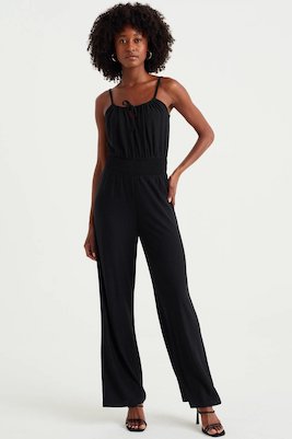 We Fashion Jumpsuit Van Gerecycled Polyester Zwart Zwart 8720715460747