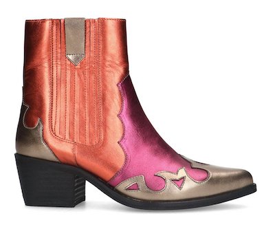 Manfield Leren Cowboylaarzen Rood Metallic Roze 8720527548305