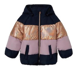 Name It Mini Donkerblauw Metallic Gewatteerde Winterjas Nmfmille Donkerblauw Roze Goud Donkerblauw 5715419706102