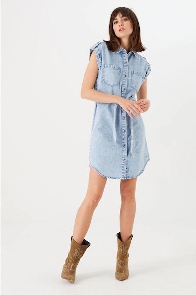 Garcia Spijkerjurk Light Blue Denim Light Blue Denim Trends