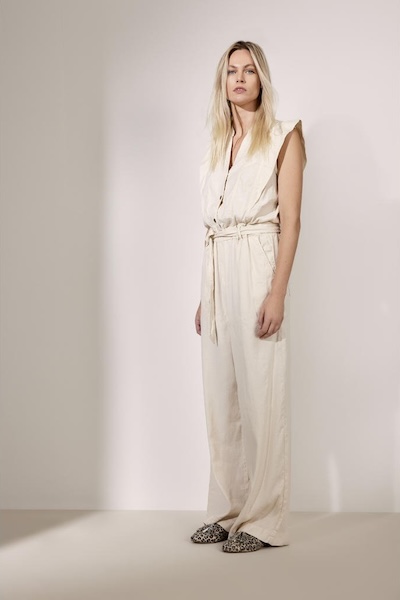 Summum Jumpsuit Met Linnen Beige 8719224684478