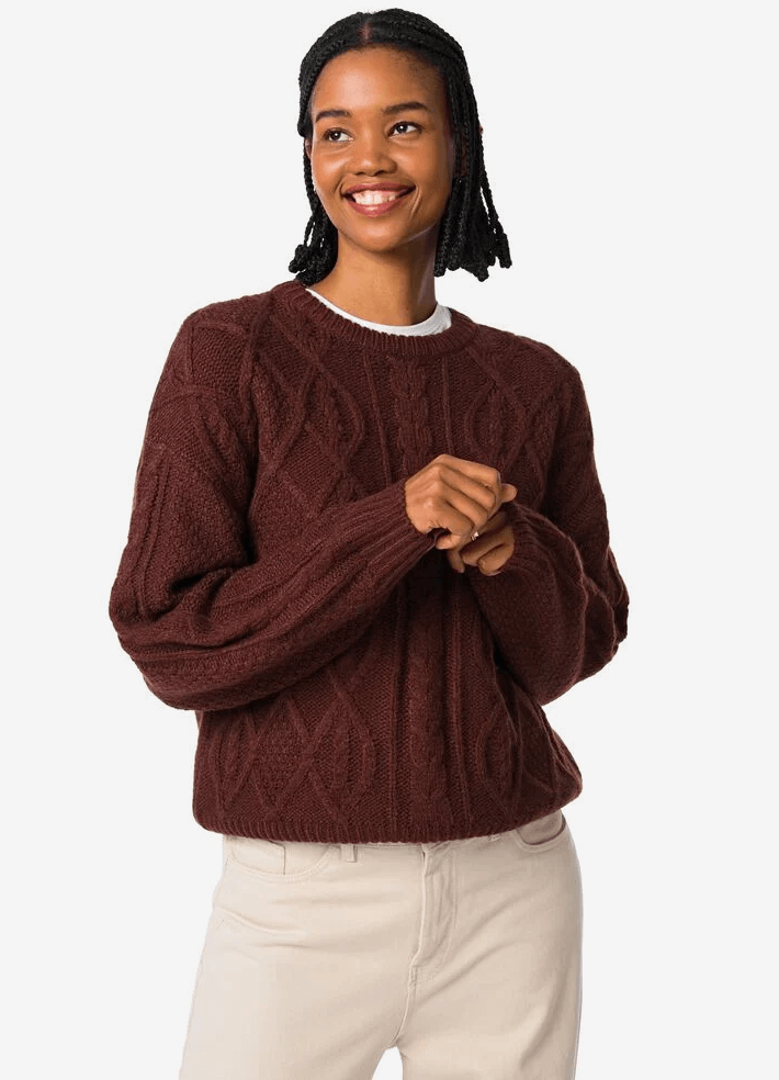 Bruine Kabeltrui Hema