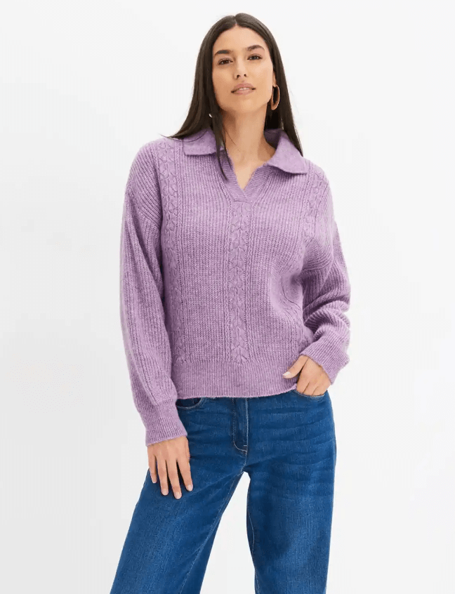 Paarse Trui Met Kraag