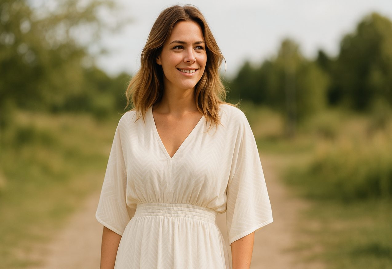 Vrouw Met Zomertuniek Van Zeeman