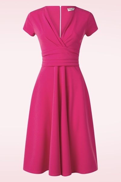 271467 Vintage Chic 53084 Dress Swing Hot Pink Midi 250217 001w Upload