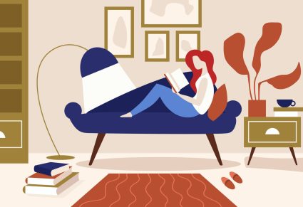 Grip Op Je Leven | illustratie van iemand die boek leest