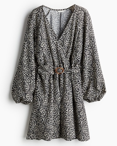Jurk Met Ceintuur Zwart Witte Outfits