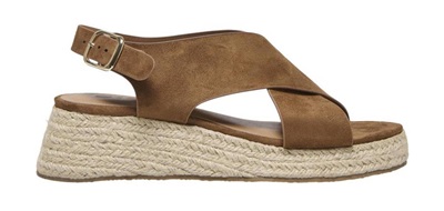 Only Onlminerva 2 Mf Cross Strap Wedge Sandalen Cognac Cognac 5715669234073