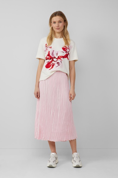 S Oliver Satijnen Midi Rok Roze Roze 4099977357169