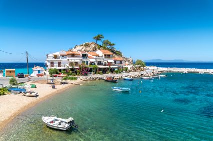 View Of Kokkari On Samos, Greece