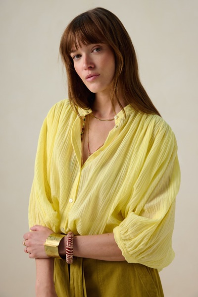 Lichtgele Oversized Blouse