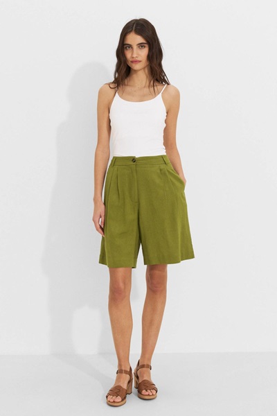 Ruby Linnen Bermuda Short Olijfgroen Olijfgroen 8719542917128