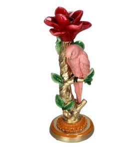 Vintage Kaarsenstandaards Roze Papegaai