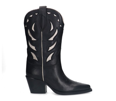 Zwarte Leren Cowboylaarzen
