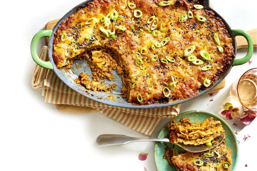 Cheesy Gyoza Lasagne