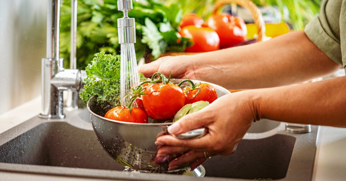 Groente en fruit wassen