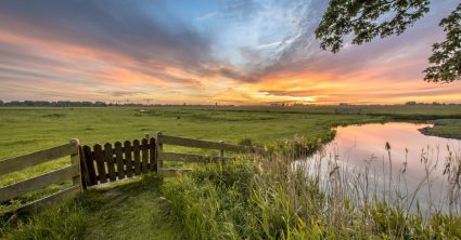 Weiland met mooie zonsondergang - het weer