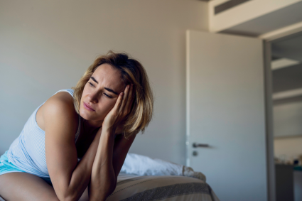 vrouw bed