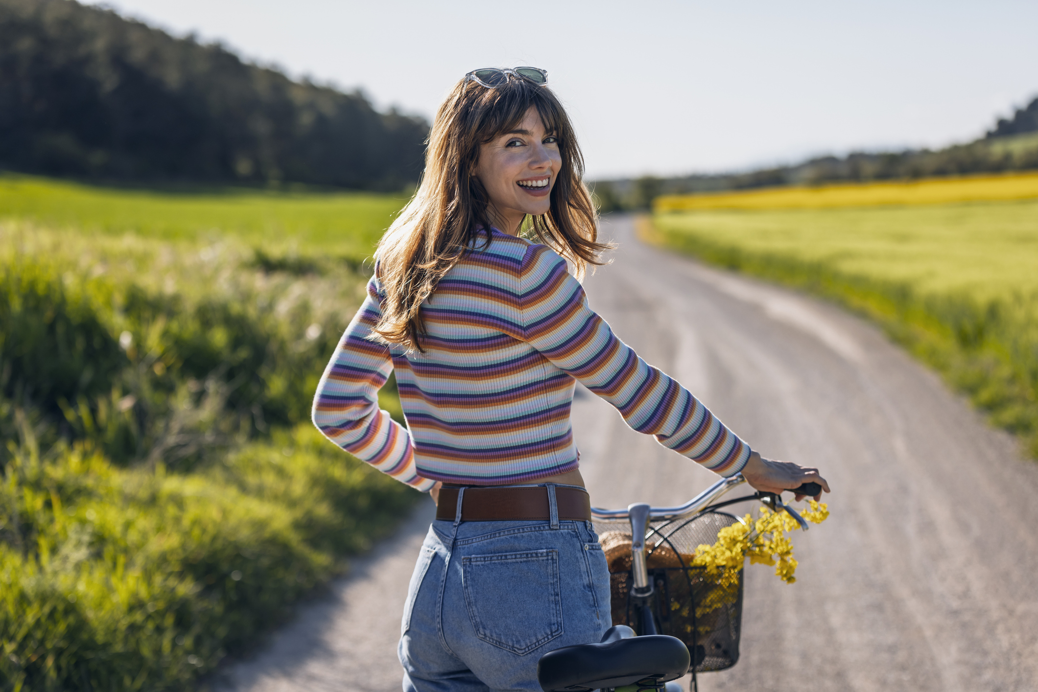 Vrouw op de fiets - uitjes week 30